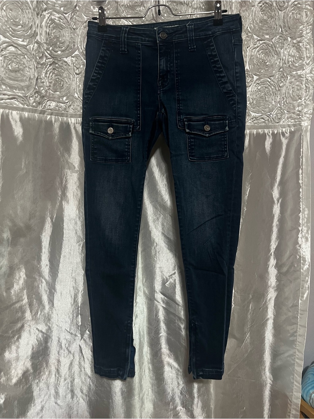 Joie Dark Indigo Skinny Cargo Jeans